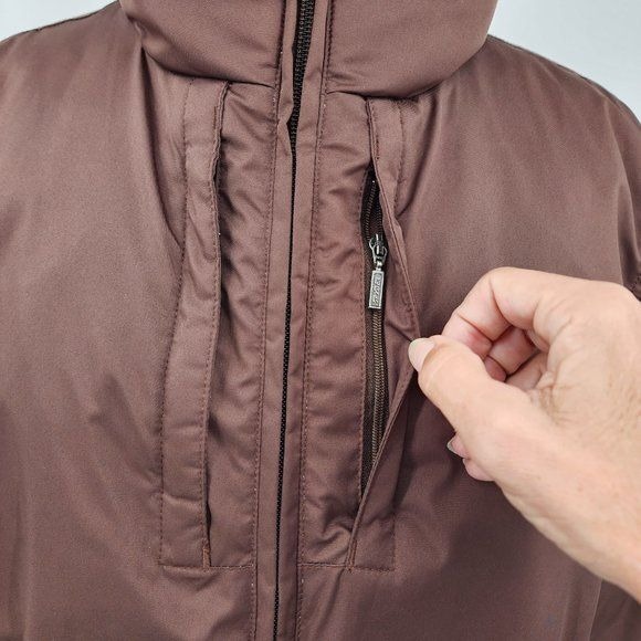 Spyder Womens Brown Insulated Ski Jacket with Faux Fur Collar Size 10 EUC - Picture 7 of 15